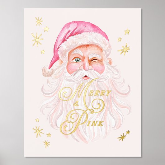 Merry & Pink Classic Retro Retro Rosa Santa Foliendrucke (Vorderseite)