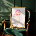 Merry & Pink Classic Retro Retro Rosa Santa Foliendrucke<br><div class="desc">Mit unserem Merry & Pink Classic Retro Retro Pink Santa Gold Foil Print Wall Art und unserem exquisiten Werk präsentieren wir Ihnen die schönste Aquarellbild eines zauberhaften pinkfarbenen Santa Kopfes mit einem spielerischen Augenzwinkern, der den strahlenden Geist der Saison einfängt. In der Mitte des Retro-Flusses steht "Merry & Pink", ein...</div>