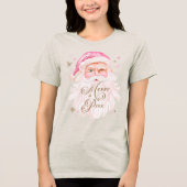 Merry & Pink Classic Retro Retro Rosa Santa Tri-Blend Shirt (Vorderseite)