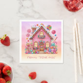 Merry "PINK-mas" Weihnachts Candy House Serviette (Beispiel)