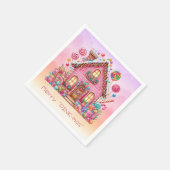 Merry "PINK-mas" Weihnachts Candy House Serviette (Ecke)