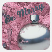 Merry Pink Weihnachtsbaum Weihnachtsgeschenk Stick Quadratischer Aufkleber (Vorderseite)
