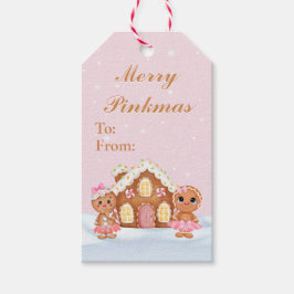 Merry Pinkmas Gingerbread Geschenketiketten Geschenkanhänger