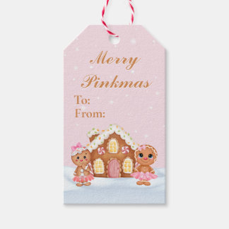 Merry Pinkmas Gingerbread Geschenketiketten Geschenkanhänger