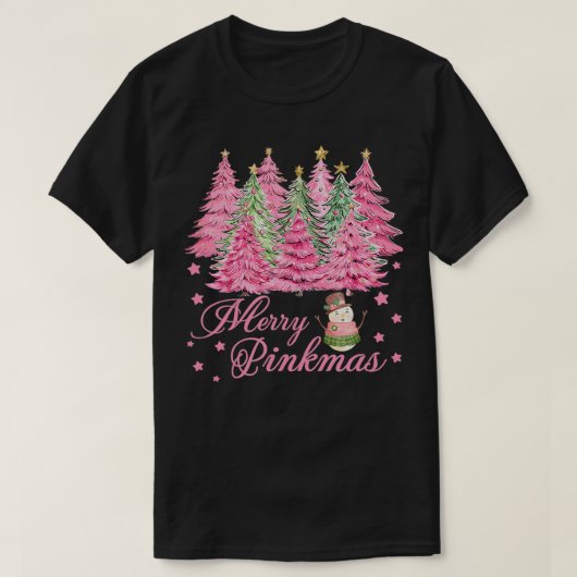 Merry Pinkmas Pink Weihnachtsbaumen Funny Merry Ch T-Shirt (Design vorne)