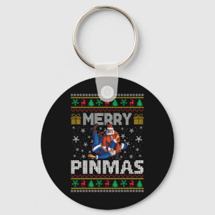 Merry Pinmas Funny Christmas Sweater Santa Wrestli Schlüsselanhänger