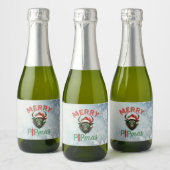 Merry PIPmas Trading Bull Christmas Design – Funny Schaumweinetikett (Flaschen)