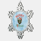 Merry PIPmas Trading Bull Christmas Design – Funny Schneeflocken Zinn-Ornament (Rechts)