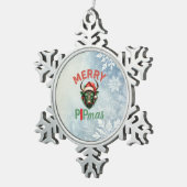 Merry PIPmas Trading Bull Christmas Design – Funny Schneeflocken Zinn-Ornament (Rechts)