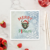 Merry PIPmas Trading Bull Christmas Design – Funny Serviette (Beispiel)