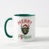 Merry PIPmas Trading Bull Christmas Design – Funny Tasse (Links)