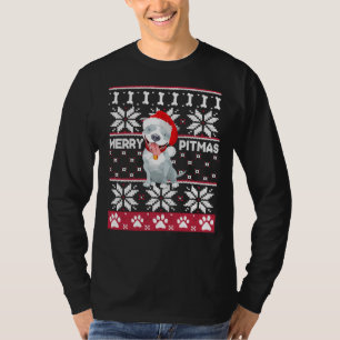 Merry Pitbull Pitmas Pit Bull Ugly Christmas Dog S T-Shirt