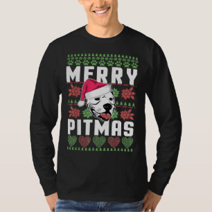 Merry Pitmas Dog Lover Pitbull Weihnachten T-Shirt
