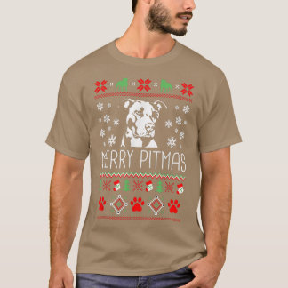 Merry Pitmas Funny Xmas Funny Pajama für Hund Love T-Shirt