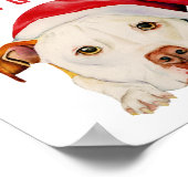 Merry Pitmas | Niedlich Santa Pitbull Dog Weihnach Poster (Ecke)