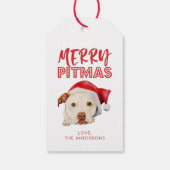 Merry Pitmas, Niedlicher Santa Pit Bull Dog Person Geschenkanhänger (Rückseite)