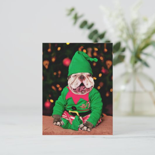 Merry Pitmas, Pit Bull Style Postkarte (Stehend Vorderseite)
