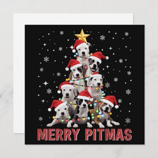 Merry Pitmas Pitbull Dog Tree Ugly Weihnachten (Vorne/Hinten)