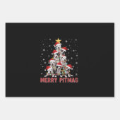 Merry Pitmas Pitbull Dog Tree Ugly Weihnachten Geschenkpapier Set (Vorderseite)