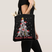 Merry Pitmas Pitbull Dog Tree Ugly Weihnachten Tasche (Von Nahem)