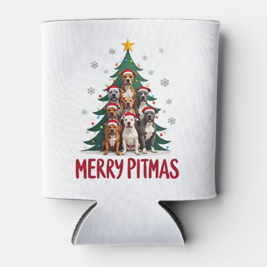 Merry Pitmas Pitbull Dog Ugly Christmas Sweater Tr Dosenkühler (Vorderseite)