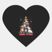 Merry Pitmas Pitbull Dog Ugly Christmas Sweater Tr Herz-Aufkleber (Vorderseite)