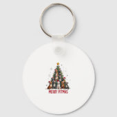 Merry Pitmas Pitbull Dog Ugly Christmas Sweater Tr Schlüsselanhänger (Vorderseite)