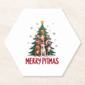 Merry Pitmas Pitbull Dog Ugly Christmas Sweater Tr Untersetzer (Vorderseite)