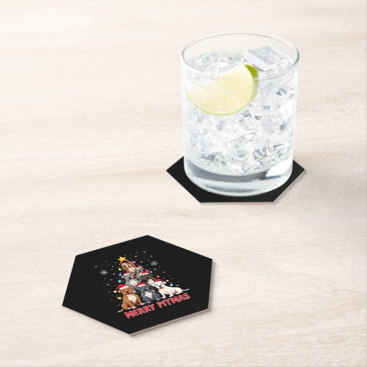 Merry Pitmas Pitbull Dog Ugly Christmas Sweater Tr Untersetzer (Vor Ort)