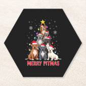 Merry Pitmas Pitbull Dog Ugly Christmas Sweater Tr Untersetzer (Vorderseite)