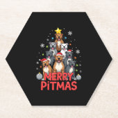 Merry Pitmas Pitbull Dog Ugly Christmas Sweater Tr Untersetzer (Vorderseite)