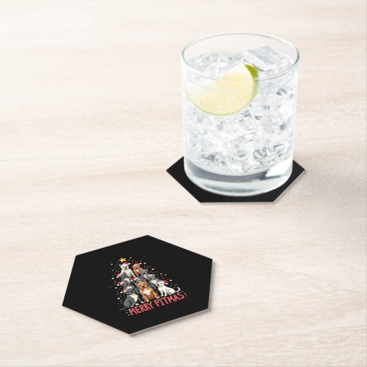 Merry Pitmas Pitbull Dog Ugly Christmas Sweater Tr Untersetzer (Vor Ort)