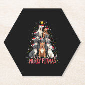 Merry Pitmas Pitbull Dog Ugly Christmas Sweater Tr Untersetzer (Vorderseite)