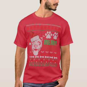 Merry Pitmas Pitbull Dog Ugly Sweater Christmas T-Shirt