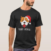 Merry Pitmas Pitbull Santa Claus Dog Pittie Christ T-Shirt (Vorderseite)