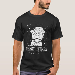 Merry Pitmas Pitbull Santa Claus Dog Pittie Christ T-Shirt