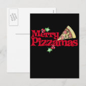 merry pizzamas feiertagspostkarte (Vorne/Hinten)