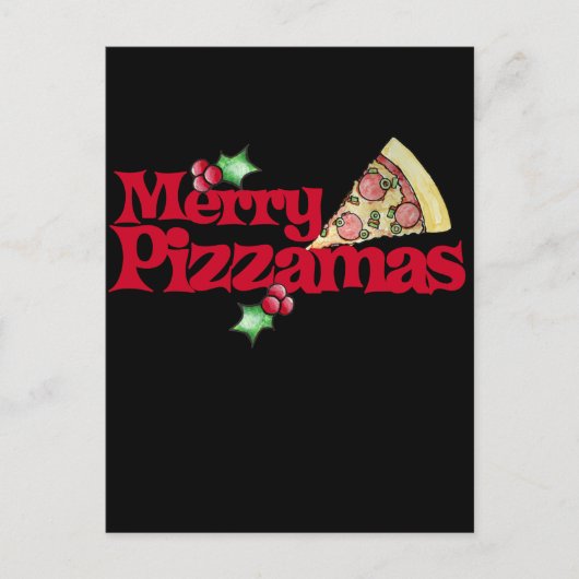 merry pizzamas feiertagspostkarte (Vorderseite)