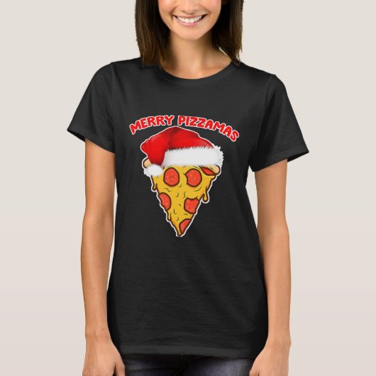 Merry Pizzamas Pizza Pajamas Weihnachten T-Shirt (Vorderseite)