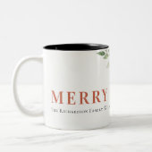 Merry Poinsettia Bunch Wasserfarben Weihnachten Zweifarbige Tasse (Links)