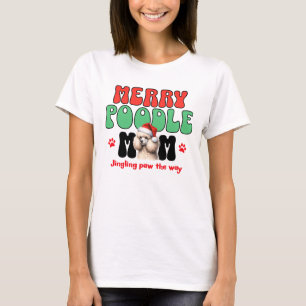 Merry Poodle Mama Weihnachten T-Shirt