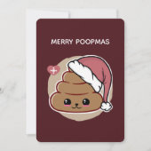 Merry Poopmas Kawaii Christmas Feiertagskarte (Vorderseite)