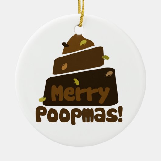 Merry POOPmas Keramik Ornament (Vorne)