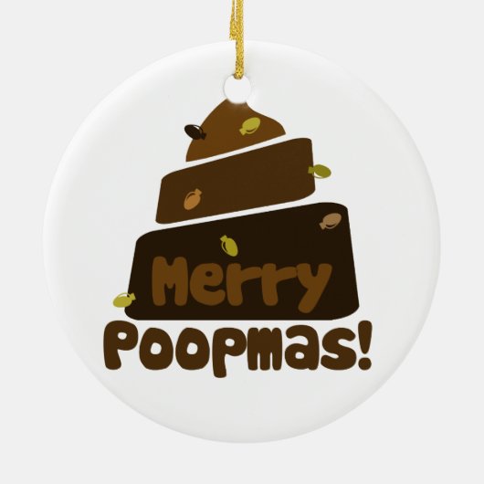 Merry POOPmas Keramik Ornament (Hinten)