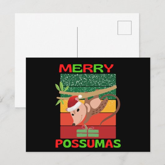 Merry possumas postkarte (Vorne/Hinten)