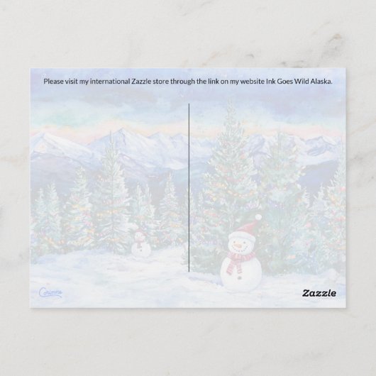 Merry Postcross Snowman - Postcard Postkarte (Rückseite)