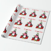 Merry Pow Weihnachts Pinguin Wrapping Paper Geschenkpapier (Ungerollt)