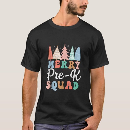 Merry Pre K Squad PreK Lehrer Vorschullehrer Chri T-Shirt (Vorderseite)