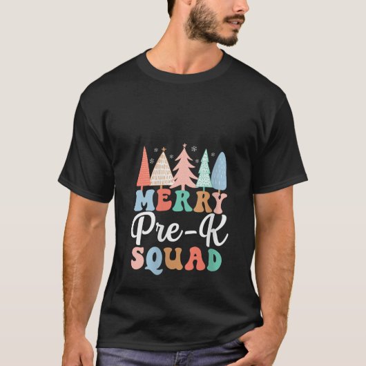 Merry Pre K Squad PreK Lehrer Vorschullehrer Chri T-Shirt (Vorderseite)