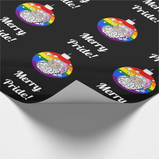 Merry Pride - Santa - Black Geschenkpapier (Ecke)